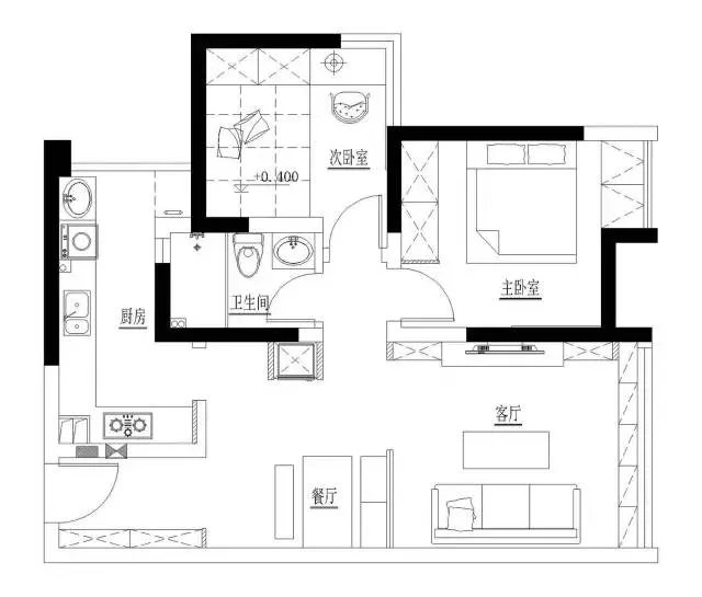 卡座加上玻璃隔断，把餐厅和客厅给分成两个空间！