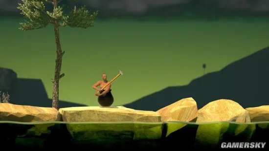 《和班尼特福迪一起攻克难关（Getting Over It with Bennett Foddy）》这款游戏难度太变态 韩国主播都快被虐哭了