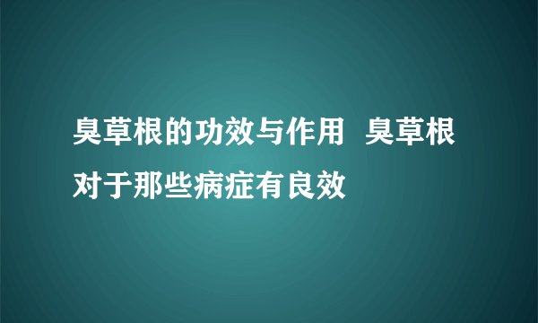 臭草根的功效与作用  臭草根对于那些病症有良效