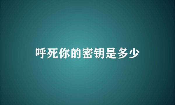 呼死你的密钥是多少