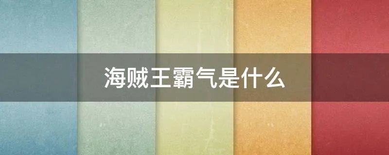 海贼王霸气是什么