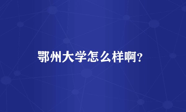 鄂州大学怎么样啊？