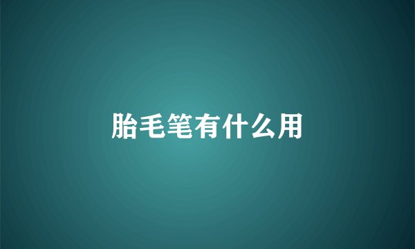 胎毛笔有什么用