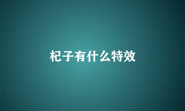 杞子有什么特效