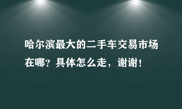 哈尔滨最大的二手车交易市场在哪？具体怎么走，谢谢！
