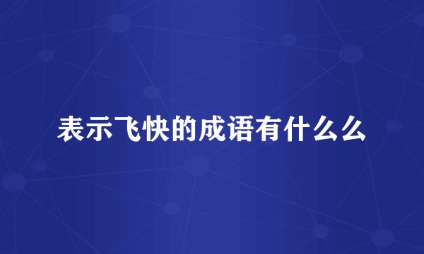 表示飞快的成语有什么么