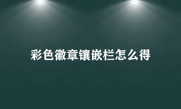 彩色徽章镶嵌栏怎么得