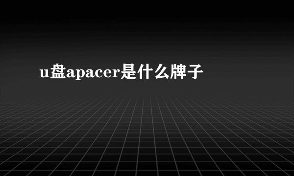 u盘apacer是什么牌子