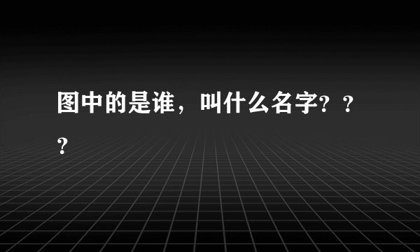 图中的是谁，叫什么名字？？？