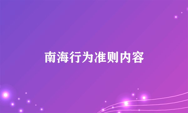 南海行为准则内容