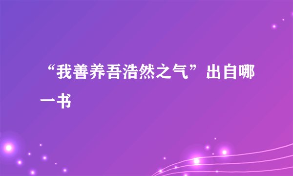 “我善养吾浩然之气”出自哪一书