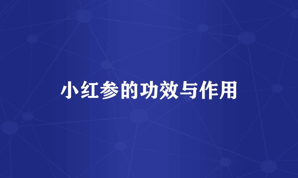 小红参的功效与作用