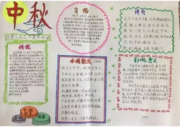 一二年级简单漂亮的中秋节手抄报