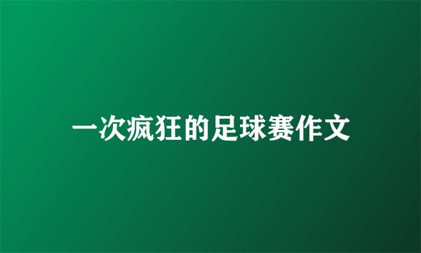 一次疯狂的足球赛作文