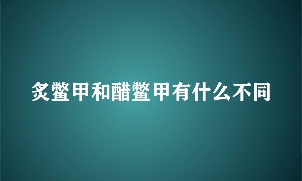 炙鳖甲和醋鳖甲有什么不同