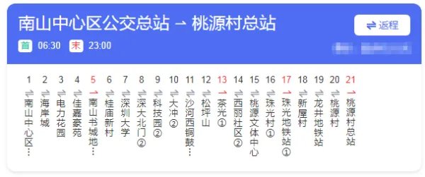 19路公交车路线时间表