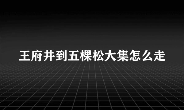 王府井到五棵松大集怎么走
