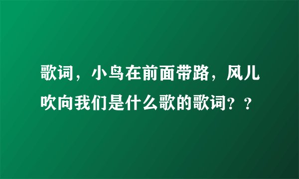 歌词，小鸟在前面带路，风儿吹向我们是什么歌的歌词？？