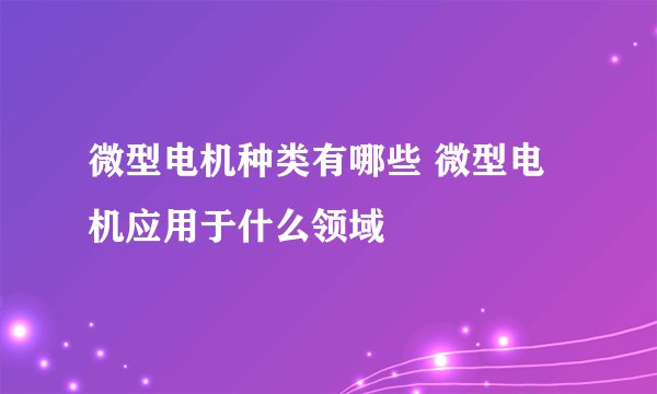 微型电机种类有哪些 微型电机应用于什么领域