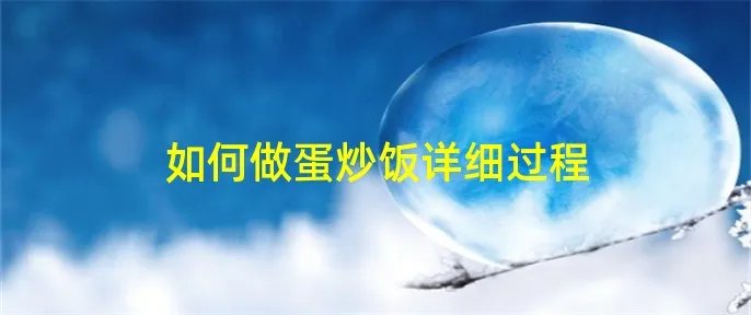 如何做蛋炒饭详细过程