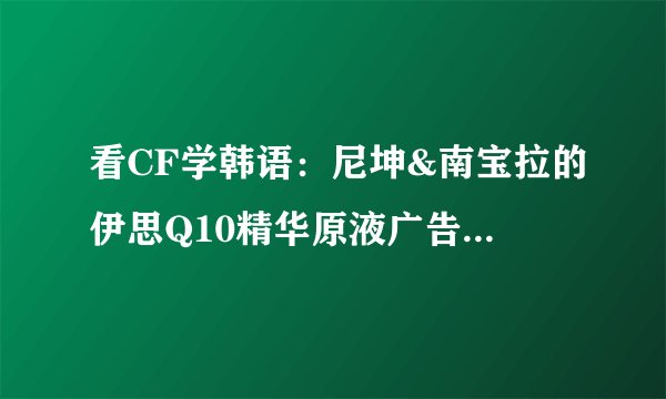看CF学韩语：尼坤&南宝拉的伊思Q10精华原液广告之自拍篇