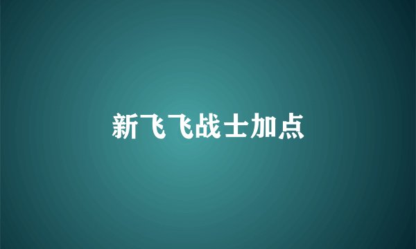 新飞飞战士加点