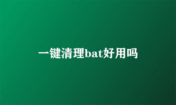 一键清理bat好用吗
