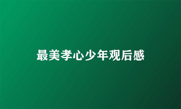 最美孝心少年观后感