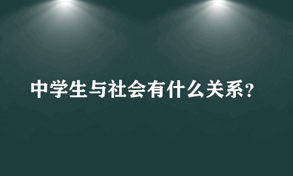 中学生与社会有什么关系？