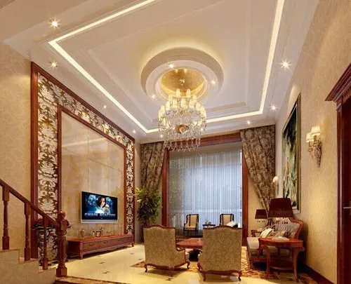 客厅石膏线效果图 简单又好看