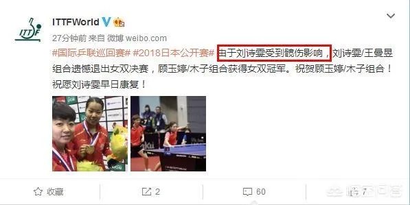 日本公开赛女双决赛开始之前，刘诗雯突然宣布退赛，这是为什么？