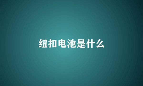 纽扣电池是什么