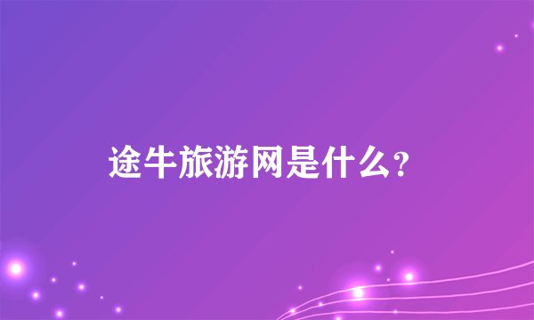 途牛旅游网是什么？
