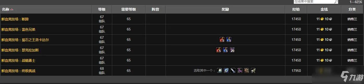 魔兽世界纳格兰竞技场任务在哪里