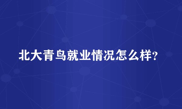 北大青鸟就业情况怎么样？