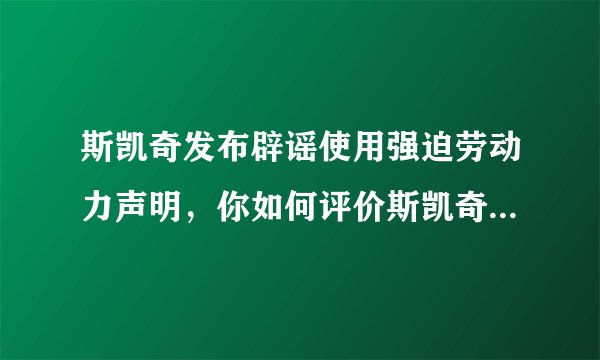 斯凯奇发布辟谣使用强迫劳动力声明，你如何评价斯凯奇的做法？