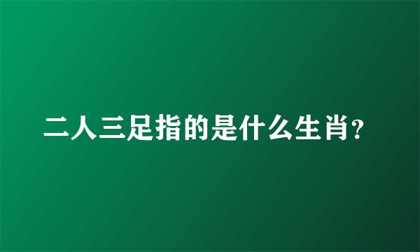二人三足指的是什么生肖？