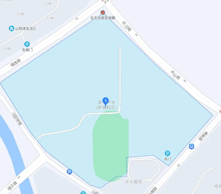 2023淮安公务员考试考点分布图：江苏省淮阴中学新城校区