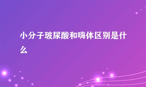 小分子玻尿酸和嗨体区别是什么