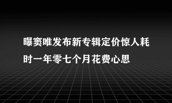 曝窦唯发布新专辑定价惊人耗时一年零七个月花费心思