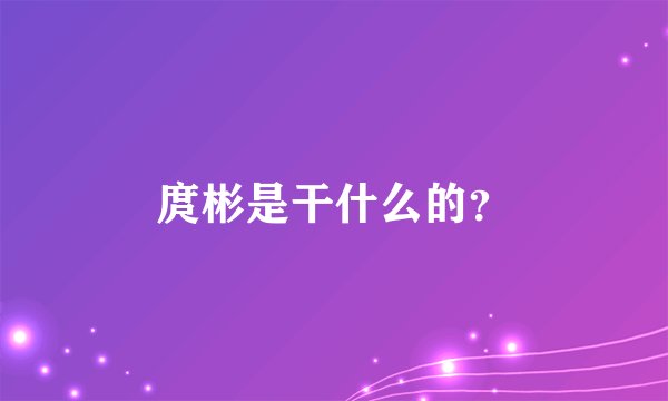 庹彬是干什么的？
