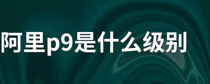 阿里p9是什么级别 阿里p9是属于哪一级别