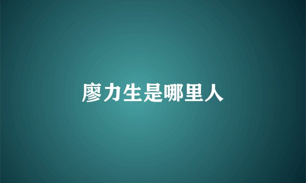 廖力生是哪里人