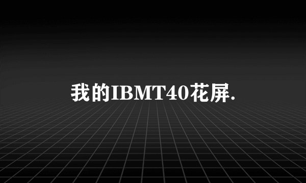 我的IBMT40花屏.