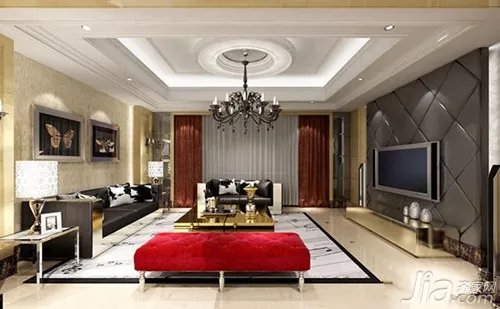 欧式最新客厅吊顶设计效果图大全