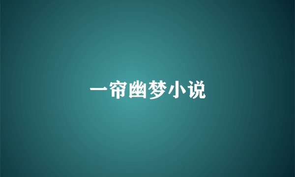 一帘幽梦小说
