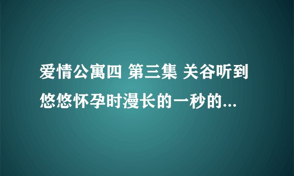 爱情公寓四 第三集 关谷听到悠悠怀孕时漫长的一秒的背景音乐 是什么？