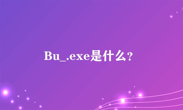 Bu_.exe是什么？