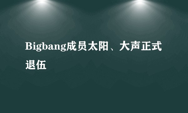 Bigbang成员太阳、大声正式退伍