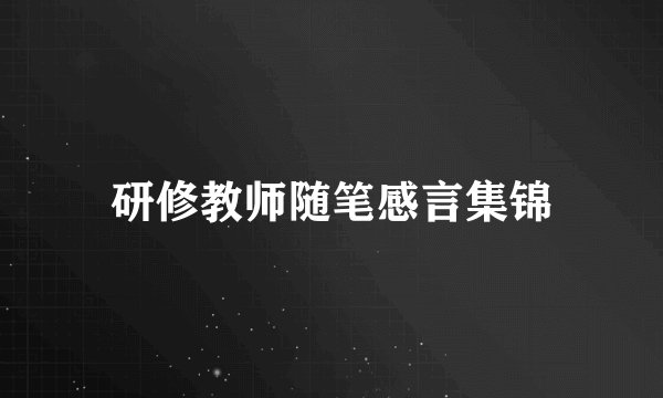 研修教师随笔感言集锦